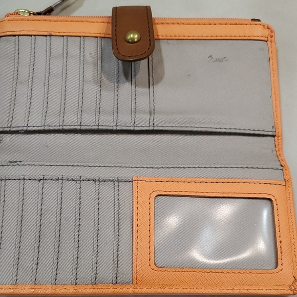 Fossil Orange and Brown Leather Wallet with Smooth Finish - Picture 5 of 7